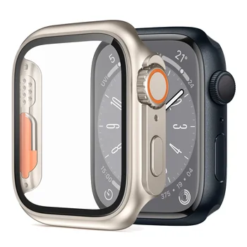 Секундомер Ultra Case для Apple Watch Series 9 87 SE65 из закаленного стекла + защитная крышка для экрана iWatch 44мм 45мм 41мм 40мм