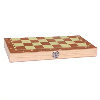 Складные 15,3-дюймовые деревянные шахматы, шашки и нарды ,