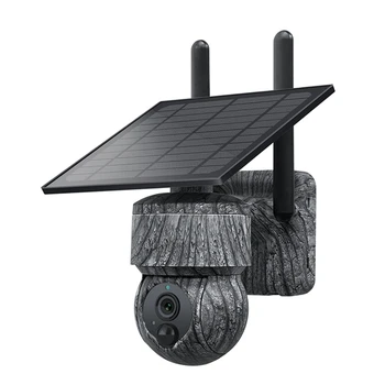 Солнечная PTZ-камера 4G SIM, Уличные беспроводные IP-камеры WIFI с солнечной панелью, Двусторонняя аудио-камера видеонаблюдения безопасности
