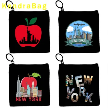 Статуя Свободы, Горизонт Нью-Йорка, Apple Giants, Схема метро Нью-Йорка, кейс для ключей, Кошелек для монет, холщовая сумка, Кошелек на молнии, Подарки