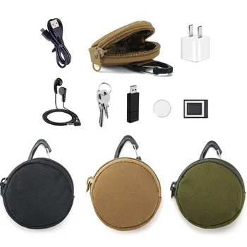 Тактический чехол EDC, мужские кошельки для монет, держатель для ключей, военный армейский брелок, Карман на молнии, USB-кабель, сумка для гарнитуры, Органайзер