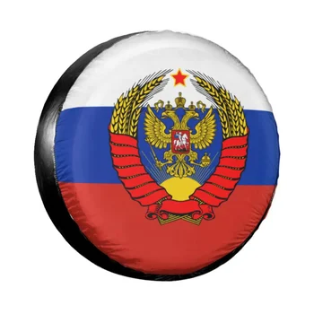 Флаг России С Советским Орлом Чехол Для Запасного Колеса Mitsubishi Pajero с Гербом Защита Автомобильных Колес 14 