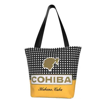 Хозяйственная сумка для сигар Cuba, женская холщовая сумка через плечо, Моющиеся сумки для покупок продуктов Cohiba Habana