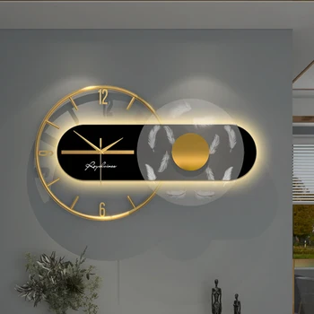 Цифровые настенные часы Больших Декоративных моделей Роскошные Креативные Гигантские Настенные Часы для гостиной Horloge Murale Wall Decoration AB50WC