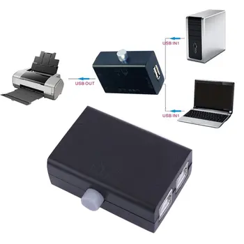 Черный ABS Универсальный мини-USB, распределительный блок, концентратор, 2 порта, ПК, компьютер, сканер, принтер, Руководство по эксплуатации, Отличная акция