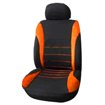 Чехлы для передних автомобильных сидений с подушкой безопасности, спортивные ковшеобразные чехлы для сидений, автомобильные чехлы для сидений (черный + оранжевый)