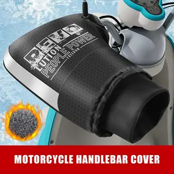 Чехол для руля мотоцикла, зимние перчатки для мотоциклетных ручек, термальные перчатки для электровелосипеда, скутера, велосипедные перчатки со светоотражающей полосой
