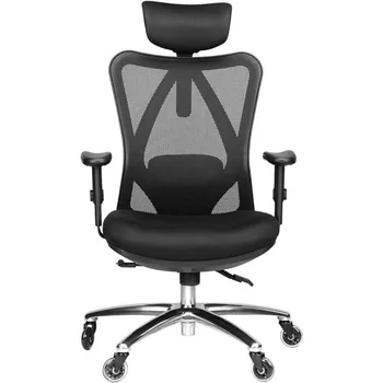 Эргономичный офисный стул Duramont - Регулируемый рабочий стул с поясничной поддержкой и роликовыми коньками - Стулья с высокой спинкой