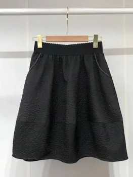 Юбка UCXQ для женщин, эластичная юбка до середины икры с высокой талией и рюшами, подходящая юбка в тон 2023, Осень 23A5687K1L